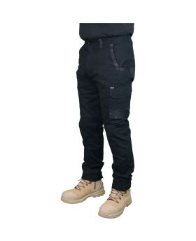 WORKIT Decoy Canvas Modern Fit Stretch Cargo Work Pants-Black