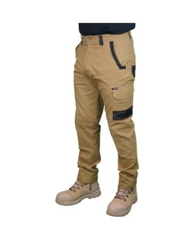 WORKIT Decoy Canvas Modern Fit Stretch Cargo Work Pants-Khaki-JTD-FDD