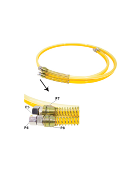 Workquip 02008ttr PTFE Pressure Pot Lined Twin Hose Set 8mm ID-10m