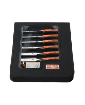 Bahco 424PS6ZC 8pce Chisel Set In Case With Sharpening Kit