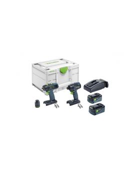 Festool TID/T 18 18V 2 Piece Impact Driver and 2 Speed Drill Driver Bluetooth 4.0Ah Set in Systainer - 577246 -BD