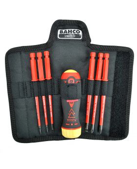 Bahco 808061 Electricians Insulated Ratchet 1000v Screwdriver Set-6pce