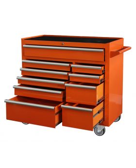 VEK Tools TBRL6810XORANGE 42" 10 Drawer Roller Tool Cabinet-Orange