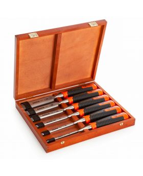 Bahco 434-S6-eur 6pce Chisel Set In Timber Case -WWD