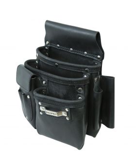 BUILDPRO Tradie XL Series Leather Belt- Nail Bag 3 Pocket LBNBS1BXL