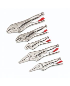 CRESCENT 5 Pc. Curved and Long Nose Locking Plier Set CLP5SETN