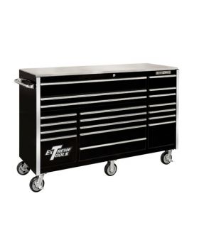 EXTREME TOOLS 72" Sumo Widebody Roller Cabinet With Stainless Top-19Drawer TS19DRC72-K