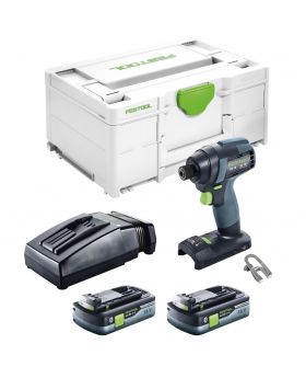 FESTOOL 18v TID18 Cordless Impact Driver Drill -Impact Driver/Drill Driver Combo Kit With 5.2ah Batteries In Systainer - 576673 
