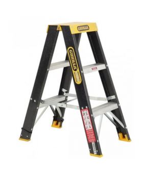 GORILLA Fibreglass Double Sided Industrial Ladder 3-Step 0.9m 120kg FSM003-C