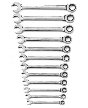 GEARWRENCH 12 PC. METRIC OPEN END RATCHETING WRENCH SET 85597