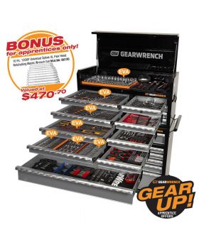 GEARWRENCH 528 PC COMBINATION TOOL KIT + 42" TOOL CHEST & TROLLEY 89920