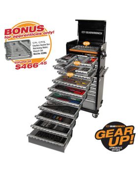 GEARWRENCH 492 PC COMBINATION TOOL KIT + TOOL CHEST & TROLLEY 89924