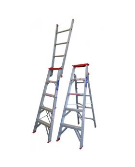 INDALEX Dual Purpose Aluminium Step Ladder-Tradesman Series- 1.5m-2.6m 150kg Rated