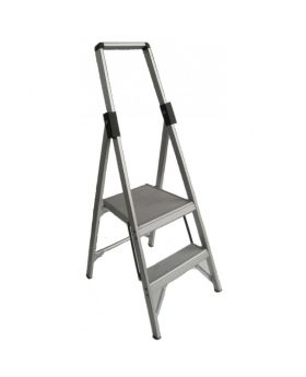 INDALEX Aluminium Slimline Platform Ladder-Tradesman Series- 2 Steps 1.5m/0.6m 120kg Rated