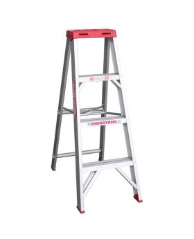 INDALEX Single Sided Aluminium Step Ladder-Tradesman Series-1.2m 150kg Rated