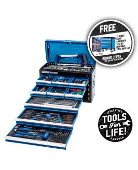 Kincrome P1702 Evolution 225Pce Tool Kit In Chest With Apprentice Bonus Roller Cabinet & Gear Spanner Set
