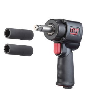 M7 Impact Wheel Wrench Kit, Q-Series, Pistol Style, 1/2" DR, 500 FT/LB, 2"Anvil With 17/19MM & 21/23MM Reversible Impact Sockets