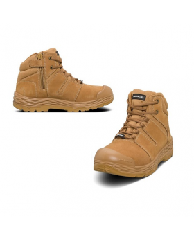 Mack Boots- Shift Side Zip / Lace Up Leather Work Boots- Steel Toe Cap- 150Â°C Heat Resistant