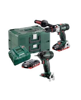 Metabo 18v 5.5ah LIHD Brushless Impact Drill & Impact Driver Cordless Combo Kit In Metaloc Cases-BD
