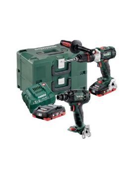 Metabo 18v 8ah LIHD Brushless Impact Drill & Impact Wrench Cordless Combo Kit In Metaloc Cases-BD -AU68902380