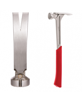 MILWAUKEE Straight Claw Milled Face Hammer With Shockshield Grip-17oz -JTD
