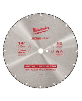 Milwaukee 49937840 STEELHEAD Diamond Metal & Stanless Cut Off Disc-350mm 14"