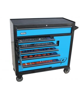 SP Tools SP50607 217pc Metric/SAE Custom Series Roller Cabinet Tool Kit - Black/Blue