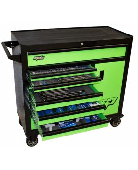 SP Tools SP50618 - Widebody Custom Tool Kit With Insert Trays Roller Cabinet- 316pce Black/Green