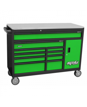 SP Tools SP40095G Sumo Series Roller Cabinet-Satin Black & Gloss Green Drawers  - Discontinued Replaced By SP40095