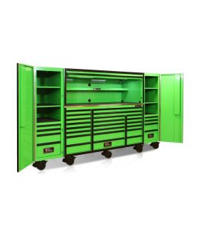 T&E TOOLS The Godfather Mega Series Workstation Tool Box Combo With Side Lockers-GF76R4GR