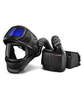 TECMEN Auto Darkening Flip Face Welding & Grinding Helmet With Free Flow Respiratory System V3 PAPR
